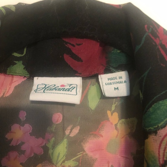 Sheer short sleeve floral button up - Picture 4 of 5